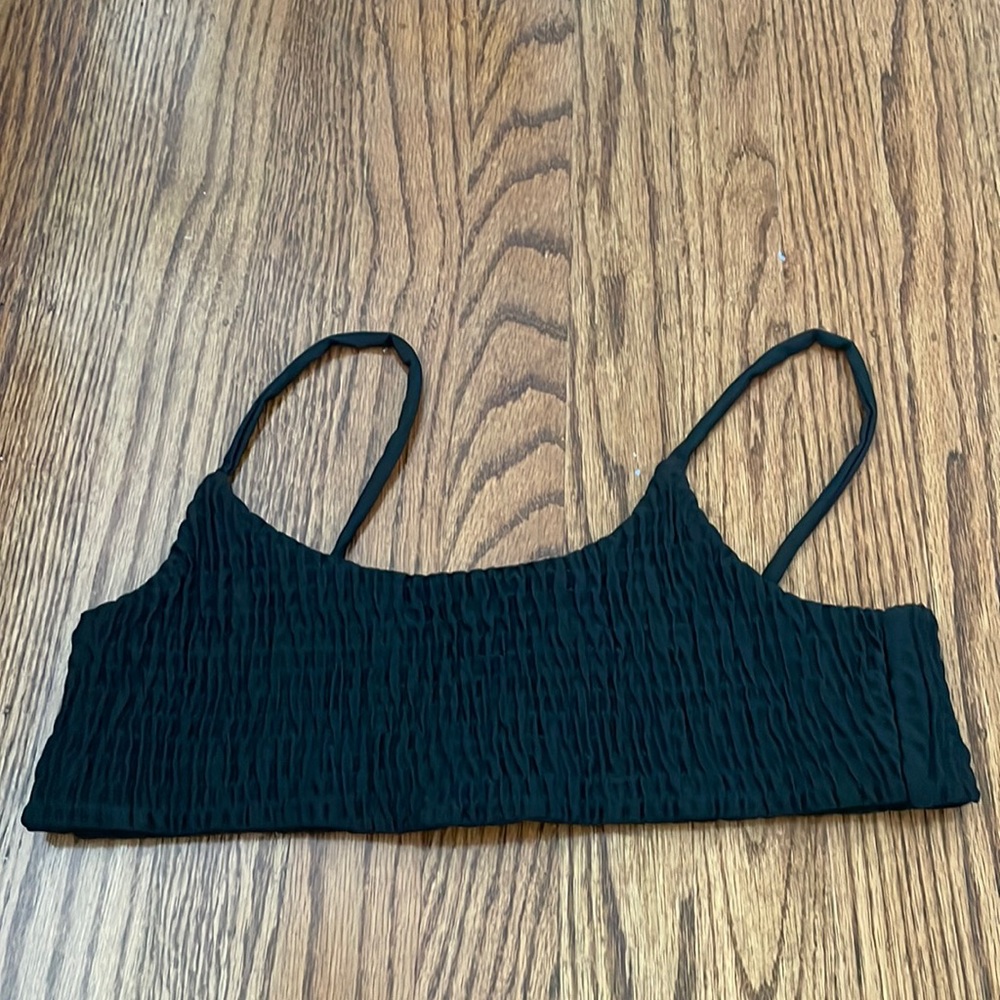 Black textured bikini top